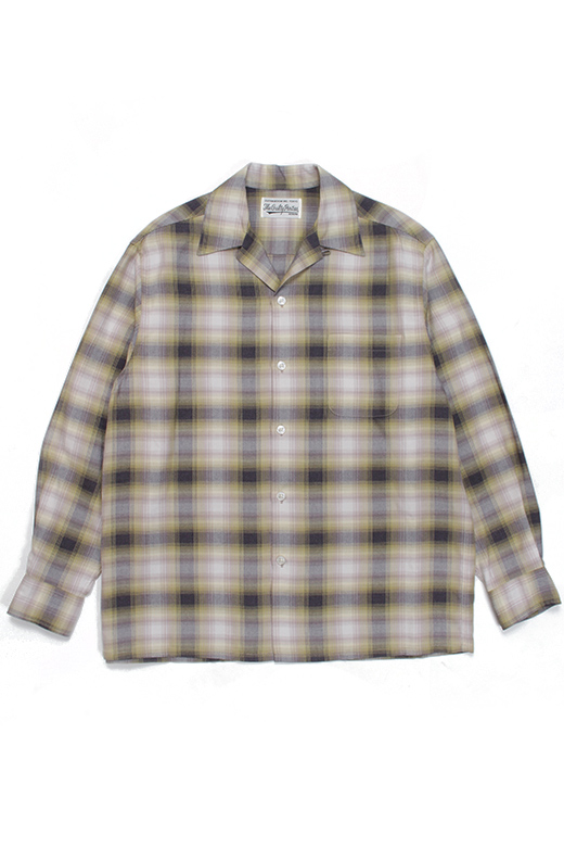 OMBRE CHECK OPEN COLLAR SHIRT L/S