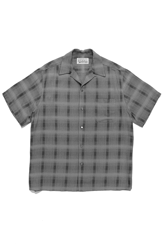 OMBRE CHECK OPEN COLLAR SHIRT S/S ( TYPE-1 )