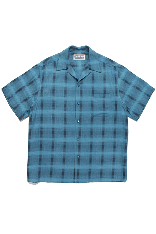 OMBRE CHECK OPEN COLLAR SHIRT S/S ( TYPE-1 )