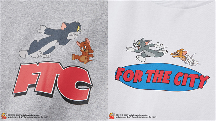 FTC 2022/04/29（FRI）AM12：00よりFTC | TOM and JERRY CAPSULE COLLECTIONのコラボレーションアイテムが5型発売いたします。